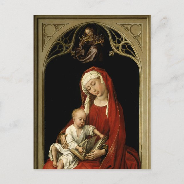 Madonna tar emot Krona från Angel Helg Vykort (Framsida)
