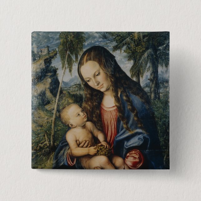 Madonna under granträd, c.1510 knapp (Framsida)