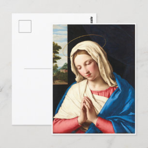 Madonna vid bön, ett landskap bortom vykort