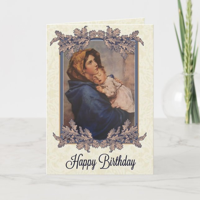 Madonna w/Child Birthday Card Kort (Framsida)