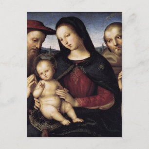 Madonna with Child and Saints av Raphael Postcard Vykort