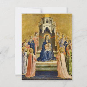 Madonna with Child and Tolve Änglar, Fra Angelico Vykort
