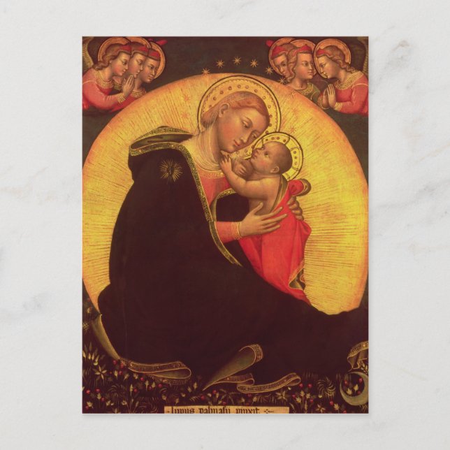 Madonnaen av ödmjukhet, 1390-1400 vykort (Framsida)