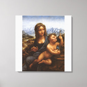 Madonnaen av Yarnwinderen circa 1501 Canvastryck