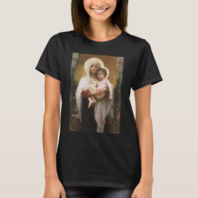 Madonnan av rosorna av Bouguereau T Shirt (Framsida)