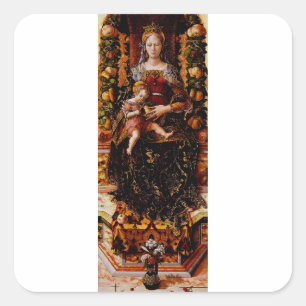 Madonnan della Candeletta Carlo Crivelli Konst Fyrkantigt Klistermärke