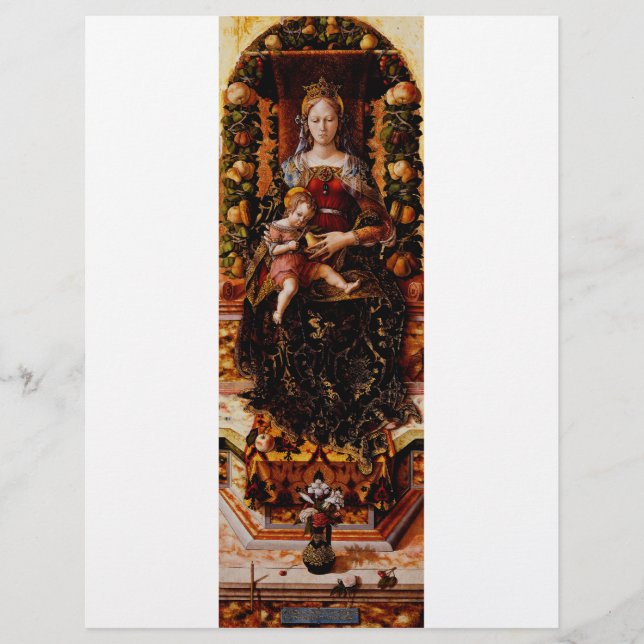 Madonnan della Candeletta Carlo Crivelli Konst Reklamblad (Framsidan)