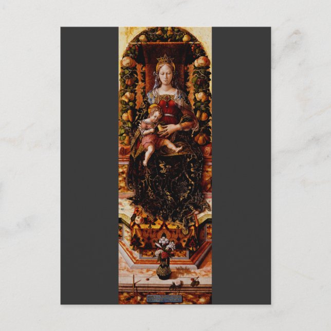 Madonnan della Candeletta Carlo Crivelli Konst Vykort (Framsida)