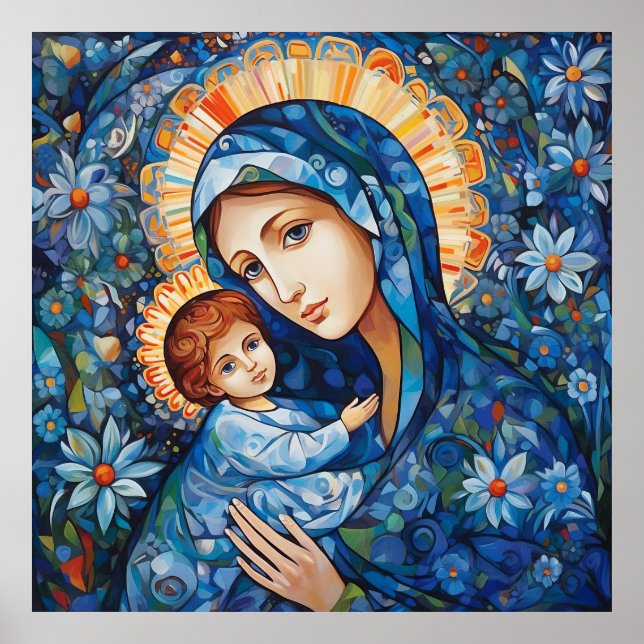 Madonnan med blommorna poster (Framsidan)