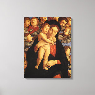 Madonnan med keruber av Andrea Mantegna Canvastryck