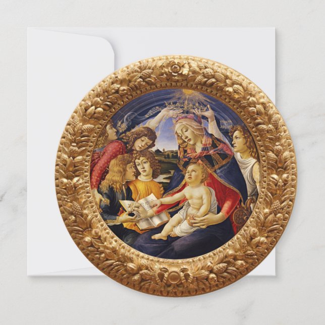 Madonnan med Magnificat av Sandro Botticelli Inbjudningar (Framsida)