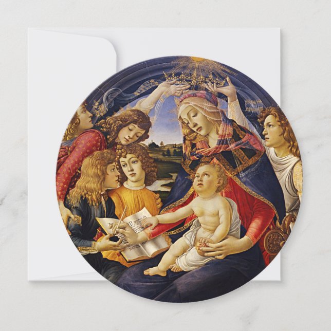 Madonnan med Magnificat av Sandro Botticelli Inbjudningar (Framsida)