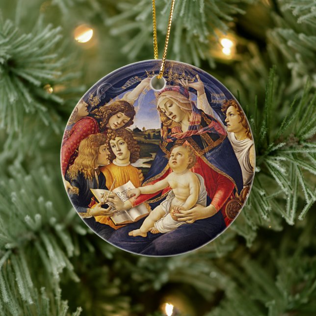 Madonnan med Magnificat av Sandro Botticelli Julgransprydnad Keramik (Träd)