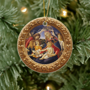 Madonnan med Magnificat av Sandro Botticelli Julgransprydnad Keramik