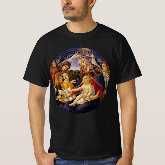 Madonnan med Magnificat av Sandro Botticelli T Shirt (Framsida)