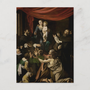 Madonnan med rosor av Caravaggio vykort