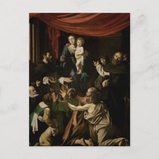 Madonnan med rosor av Caravaggio vykort