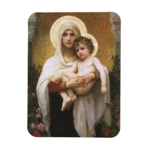 Madonnan med rosorna av Bouguereau Magnet
