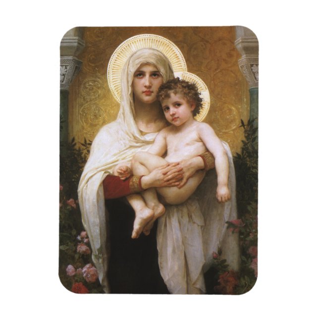Madonnan med rosorna av Bouguereau Magnet (Vertikal)