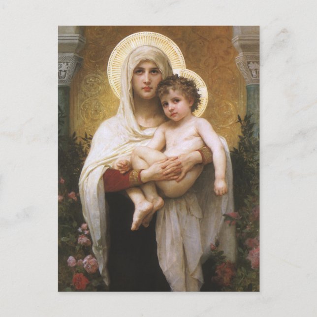 Madonnan med rosorna av Bouguereau Vykort (Framsida)