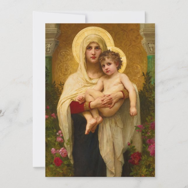 Madonnan med rosorna av William Bouguereau Inbjudningar (Framsida)
