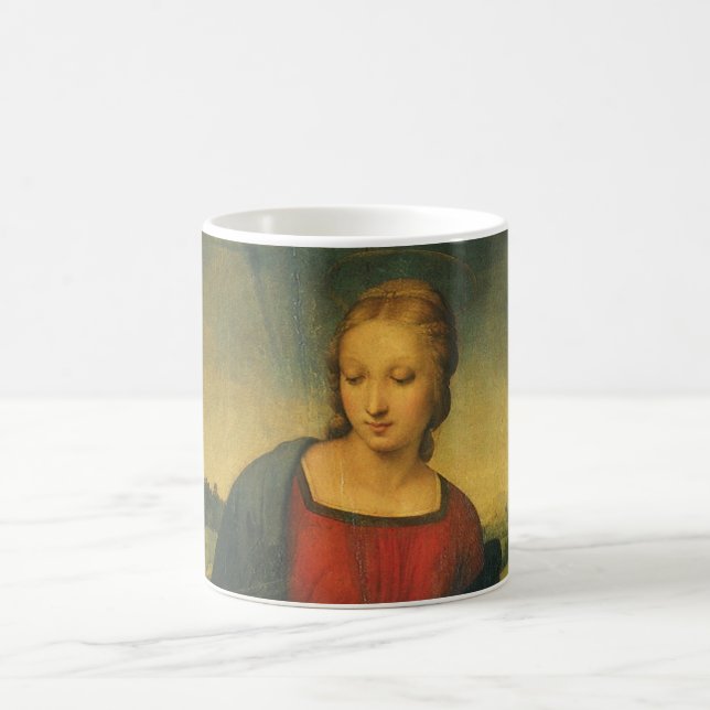 Madonnan med steglitsan av Raphael Sanzio Kaffemugg (Center)