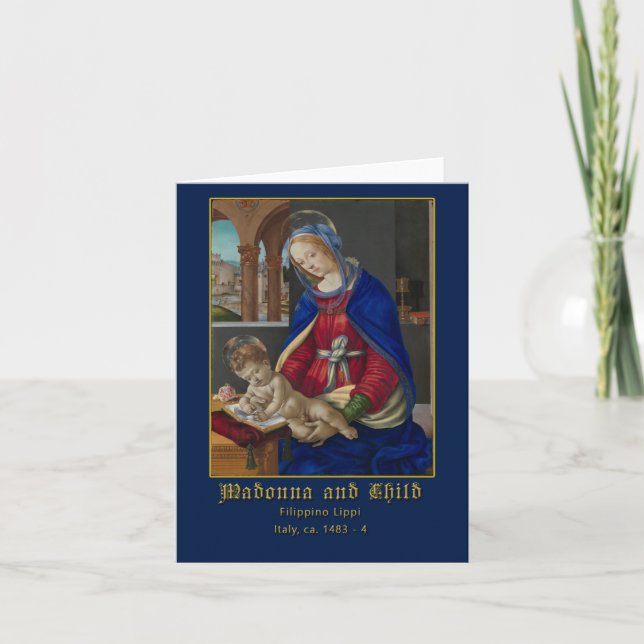 Madonnan och barnet Filippino Lippi Hälsning Kort (Framsida)
