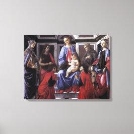 Madonnan och barnet med sex helgon - Botticelli Canvastryck