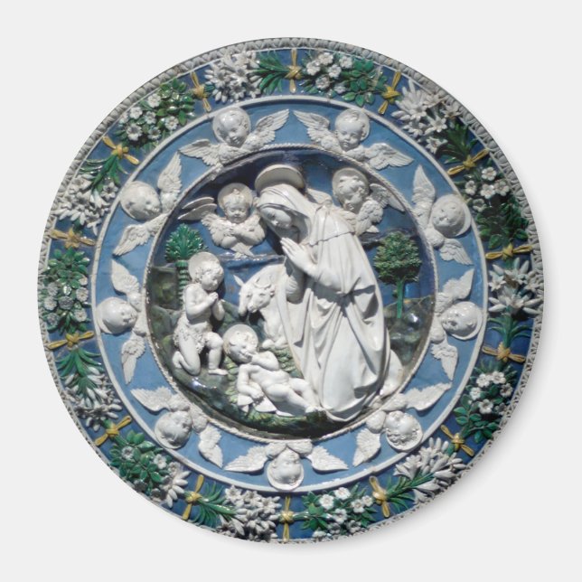 Madonnan som tillber barnet av Della Robbia Magnet (Framsidan)