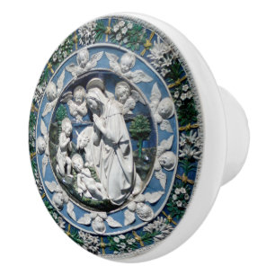 Madonnan tillbeder barnet av Della Robbia Knopp