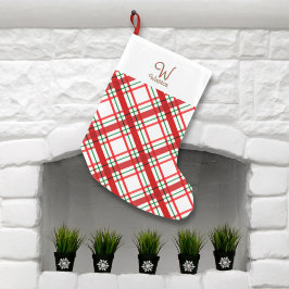 Madras Check Randig Liten Julstrumpa