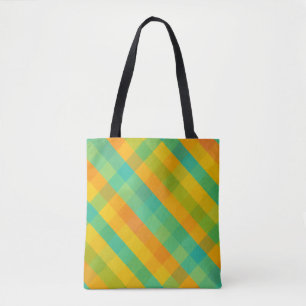 Madras Check Revival - Vibrant Diagonal Play Tote Tygkasse