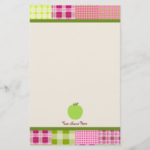 Madras inspirerade plädet & den gröna Apple lär Brevpapper