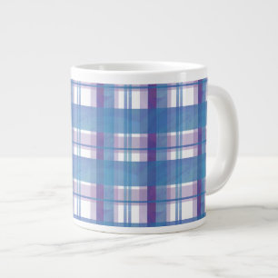 Madras Plaid Blue och Lila Jumbo Mugg