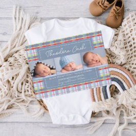Madras Play Baby Birth Announcement Meddelande