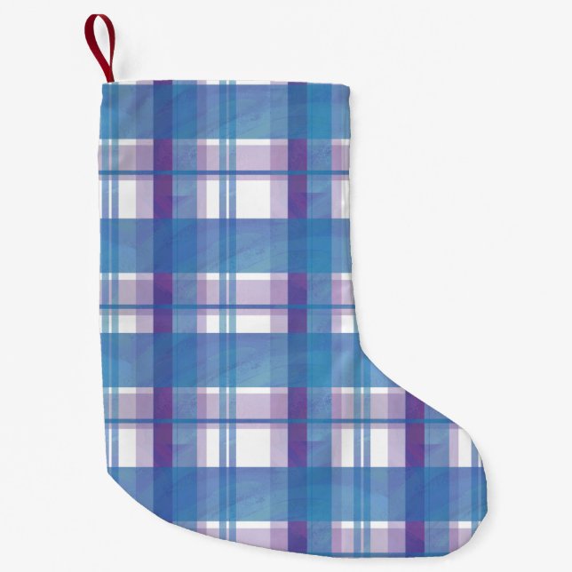 Madras Play Blue och Lila Liten Julstrumpa (Framsidan)