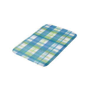 Madras Play Grönt och Blue Badrumsmatta