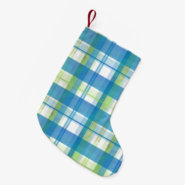 Madras Play Grönt och Blue Liten Julstrumpa (Framsidan (Hängande))