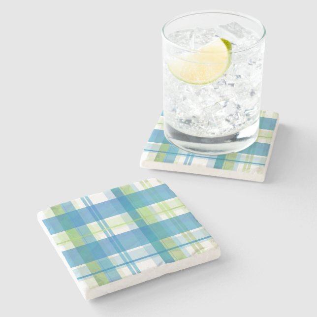 Madras Play Grönt och Blue Underlägg Sten (Sidan)
