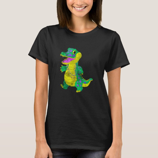 Madri Gras Alligator Carnival Festival Costume Mat T Shirt (Framsida)
