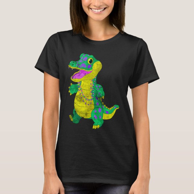 Madri Gras Alligator Carnival Festival Costume Mat T Shirt (Framsida)
