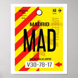 Madrid Airport Bagageaffisch Poster