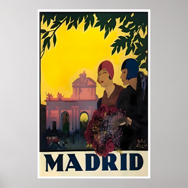 Madrid Art Baldrich Tryck Spanien Resa Poster (Framsidan)
