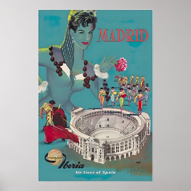 Madrid Art Spain Print Spanish Painting Iberia Tra Poster (Framsidan)