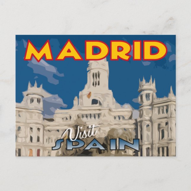 Madrid, besök.. Spanien, vykort (Framsida)