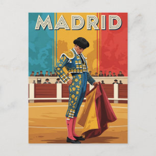 Madrid Bullfighter Spain Travel Vykort