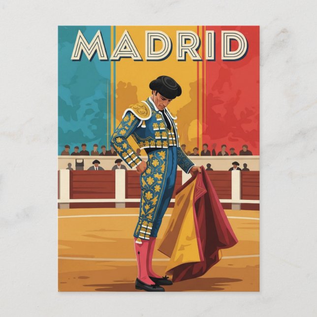Madrid Bullfighter Spain Travel Vykort (Framsida)