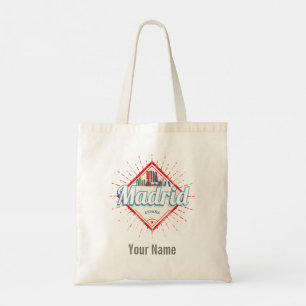 Madrid Capital Spain Retro Skyline Vintage Tygkasse