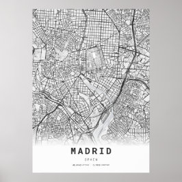 Madrid Cartography City Karta Poster