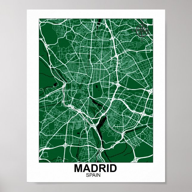 Madrid City Karta Poster (Framsidan)